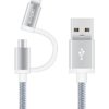 Cadyce Cadmium CA-ULCM 1-Meter USB to Lightening and Micro USB 2-in-1 Cable (Silver)