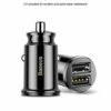 Baseus Mini Grain Dual USB Mobile Phone Car Charger 3.1A