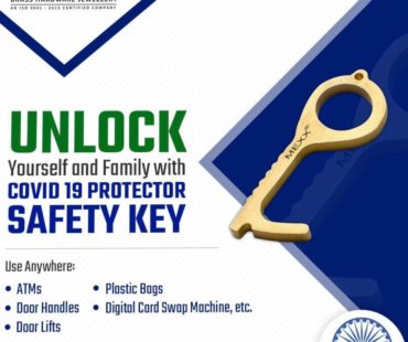 PURE BRASS UNLOCK YOURSELF AND FAMILY WITH COVID 19 PROTECTOR SAFETY KEY